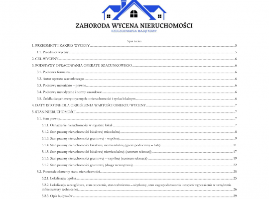 Struktura i zawartość operatu szacunkowego w ujęciu praktycznym.