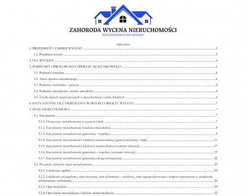 Struktura i zawartość operatu szacunkowego w ujęciu praktycznym.